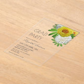 Gele en witte Floral Gradual Partij Acryl Uitnodigingen (Laagn)