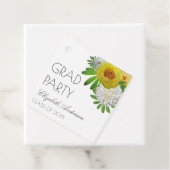 Gele en witte Floral Gradual Partij Bedankjes Labels (In situ)