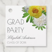 Gele en witte Floral Gradual Partij Bedankjes Labels (Voorkant)