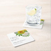 Gele en witte Floral Gradual Partij Kartonnen Onderzetters (Insitu)