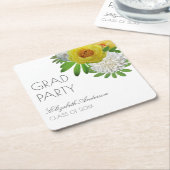 Gele en witte Floral Gradual Partij Kartonnen Onderzetters (Schuin)