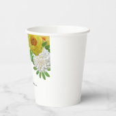 Gele en witte Floral Gradual Partij Papieren Bekers (Links)