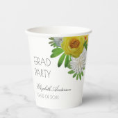 Gele en witte Floral Gradual Partij Papieren Bekers (Voorkant)