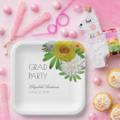 Gele en witte Floral Gradual Partij Papieren Bordje (Feest)