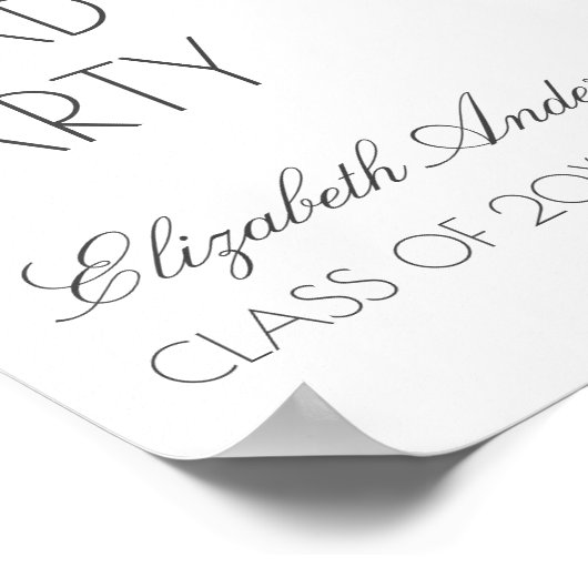 Gele en witte Floral Gradual Partij Poster (Hoek)