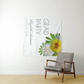 Gele en witte Floral Gradual Partij Wandkleed (In Situ (horizontaal))