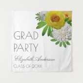 Gele en witte Floral Gradual Partij Wandkleed (Voorkant)