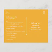 Gele en witte frank legant Wedding RSVP-kaart Uitnodiging Briefkaart (Achterkant)