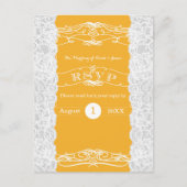 Gele en witte frank legant Wedding RSVP-kaart Uitnodiging Briefkaart (Voorkant)