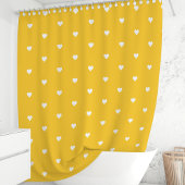 Gele en witte harten douchegordijn