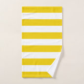Gele en witte horizontale strepen bad handdoek (Handdoek)