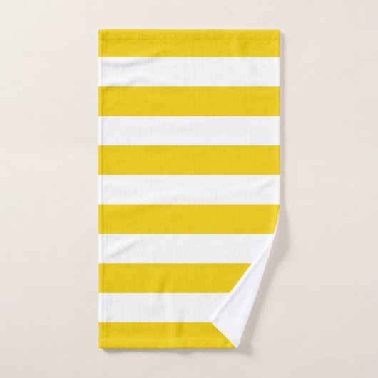 Gele en witte horizontale strepen bad handdoek (Handdoek)