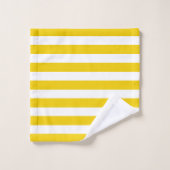 Gele en witte horizontale strepen bad handdoek (Wasdoekje)