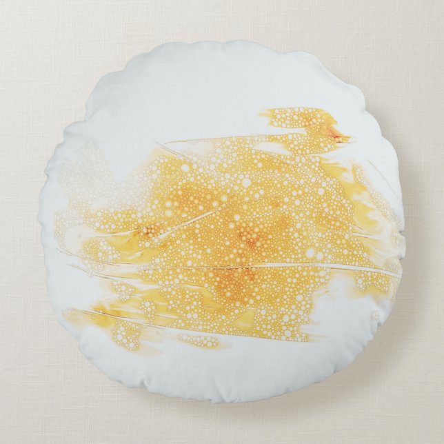 Gele en witte illustratie rond kussen (Voorkant)