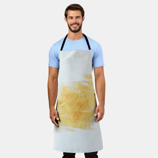 Gele en witte illustratie schort (Gedragen)