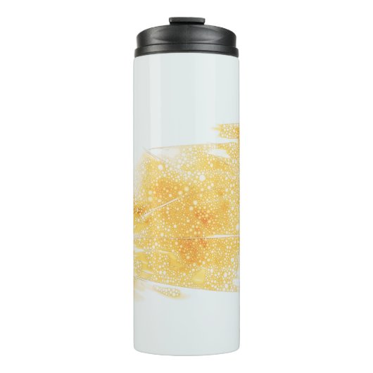 Gele en witte illustratie thermosbeker (Voorkant)