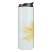 Gele en witte illustratie thermosbeker (Gedraaid links)