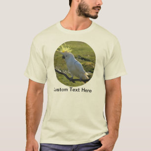 Gele en witte katkatoenpapegaai t-shirt