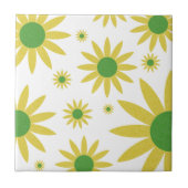 Gele en witte lente flora Pattern Daisies Tegeltje (Voorkant)