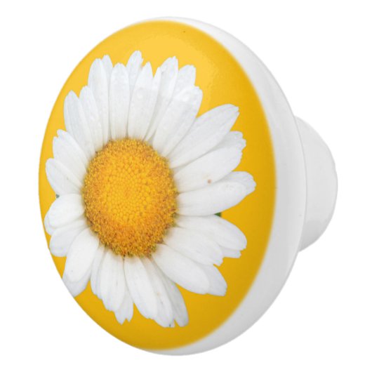 Gele en witte maaltijd keramische knop (Rechts)