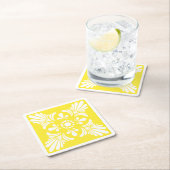 Gele en witte mediterrane gepatterde Tegel Kartonnen Onderzetters (Insitu)