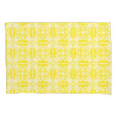 Gele en witte mediterrane Tegel gepatterd Kussensloop (Voorkant-Links)