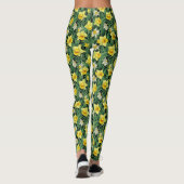 Gele en witte narcis bloem naadloos leggings (Achterkant)