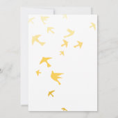 Gele en witte ombre Doves Wedding Invitting Kaart (Achterkant)