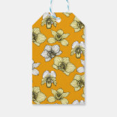 Gele en witte orchidee bloemen cadeaulabel (Achterkant)
