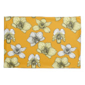 Gele en witte orchidee bloemen kussensloop (Achterkant-Links)