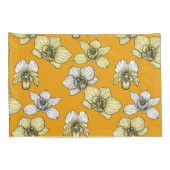 Gele en witte orchidee bloemen kussensloop (Achterkant-Rechts)