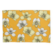 Gele en witte orchidee bloemen kussensloop (Voorkant-Links)