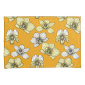Gele en witte orchidee bloemen kussensloop (Voorkant-Rechts)