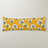 Gele en witte orchidee bloemen lichaamskussen (Voorkant)