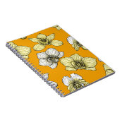 Gele en witte orchidee bloemen notitieboek (Rechterzijde)