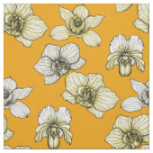 Gele en witte orchidee bloemen stof (Swatch)