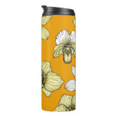 Gele en witte orchidee bloemen thermosbeker (Geroteerd rechts)