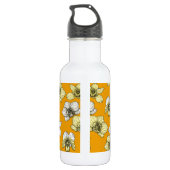 Gele en witte orchidee bloemen waterfles (Achterkant)