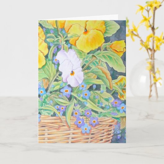 Gele en witte Pansies krijgen goed Kaart (Gele Bloem)