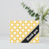 Gele en witte poka Dot Dank u Briefkaarten (Staand voorkant)