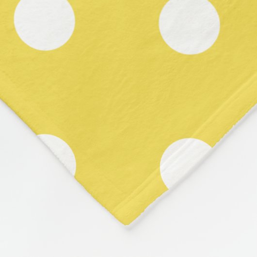 Gele en witte poka dot met grijze veranker fleece deken (Hoek)