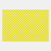 Gele en witte poka Dot Stripes Inpakpapier Vel (Voorkant)