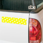 Gele en witte poka Dots Bumpersticker (Op Truck)