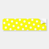 Gele en witte poka Dots Bumpersticker (Voorkant)