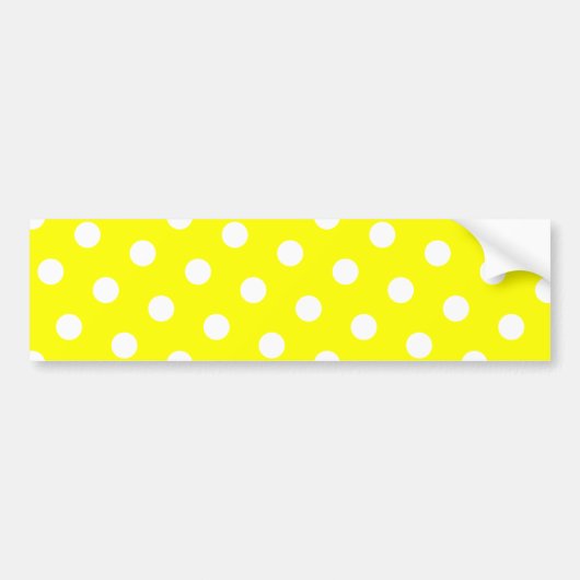 Gele en witte poka Dots Bumpersticker (Voorkant)