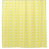 Gele en witte poka Dots Douchegordijn (Voorkant)
