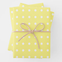 Gele en witte poka Dots