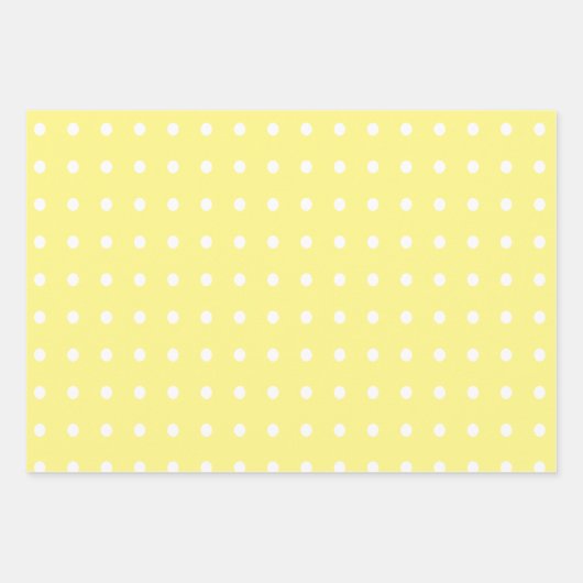 Gele en witte poka Dots Inpakpapier Vel (Voorkant)