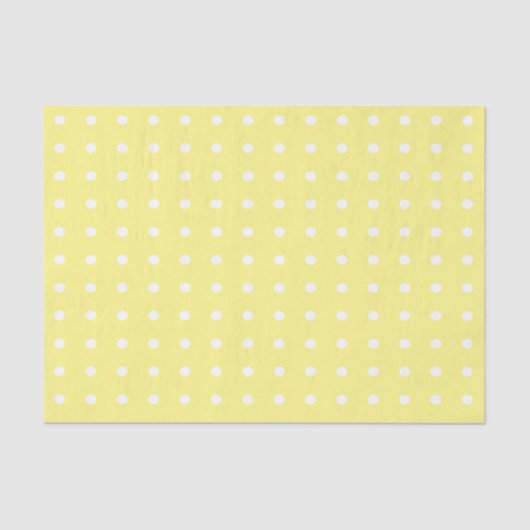 Gele en witte poka Dots Tissuepapier (Voorkant)