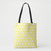Gele en witte poka Dots Tote Bag (Voorkant)